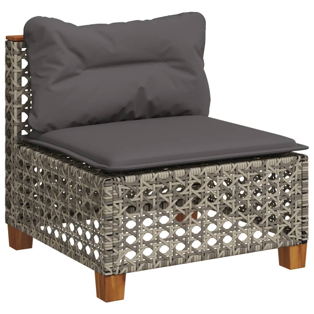 sofasæt til haven 9 dele med hynder polyrattan grå
