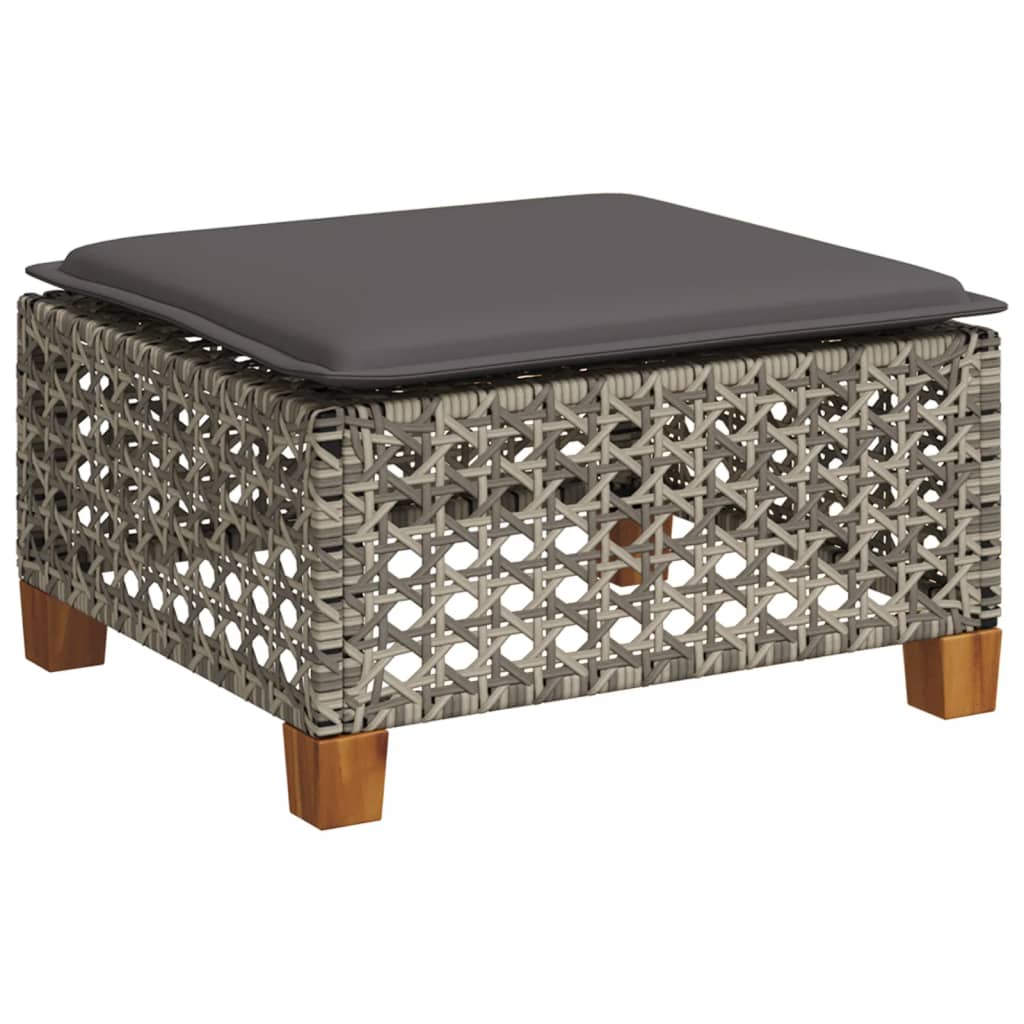 sofasæt til haven 9 dele med hynder polyrattan grå