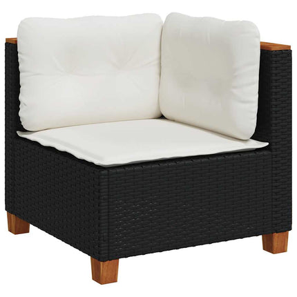 sofasæt til haven 7 dele med hynder polyrattan sort