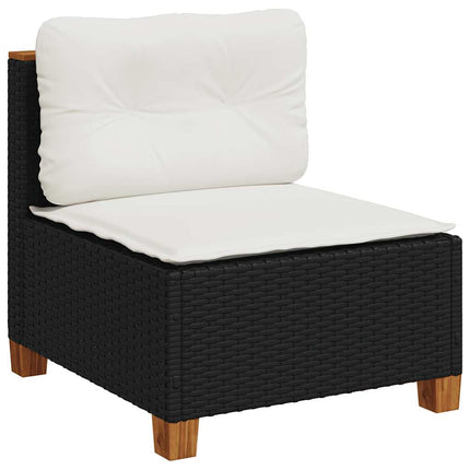 sofasæt til haven 7 dele med hynder polyrattan sort