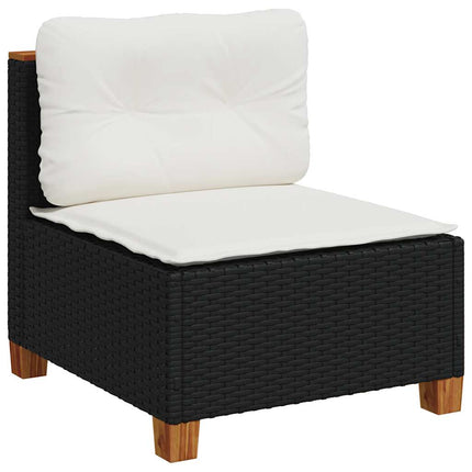 sofasæt til haven 9 dele med hynder polyrattan sort