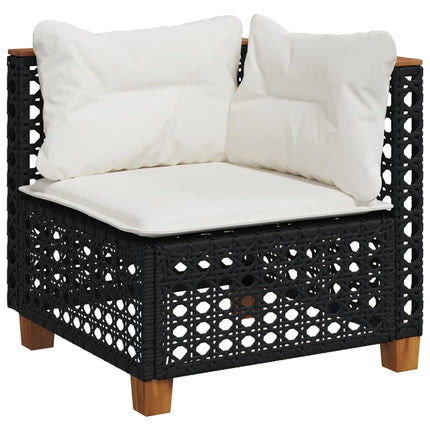 sofasæt til haven 9 dele med hynder polyrattan sort