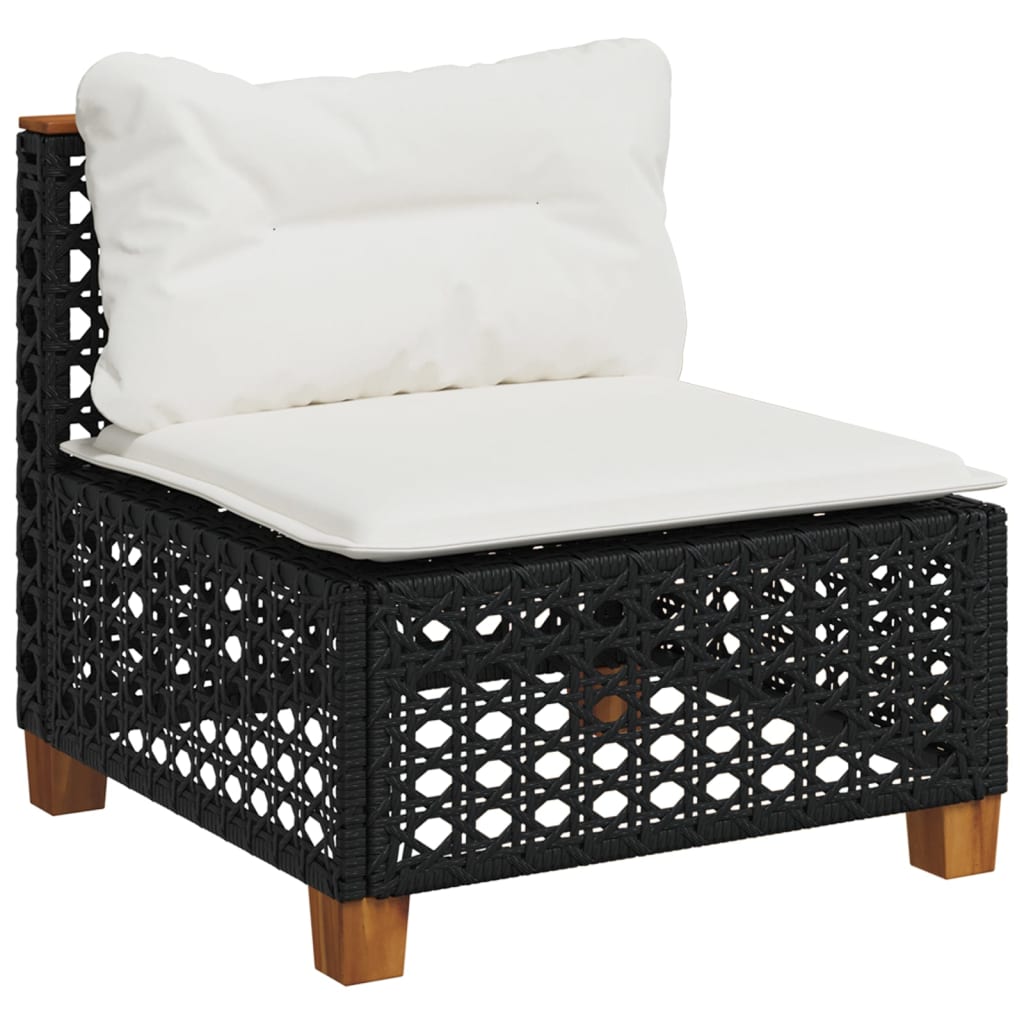 sofasæt til haven 9 dele med hynder polyrattan sort