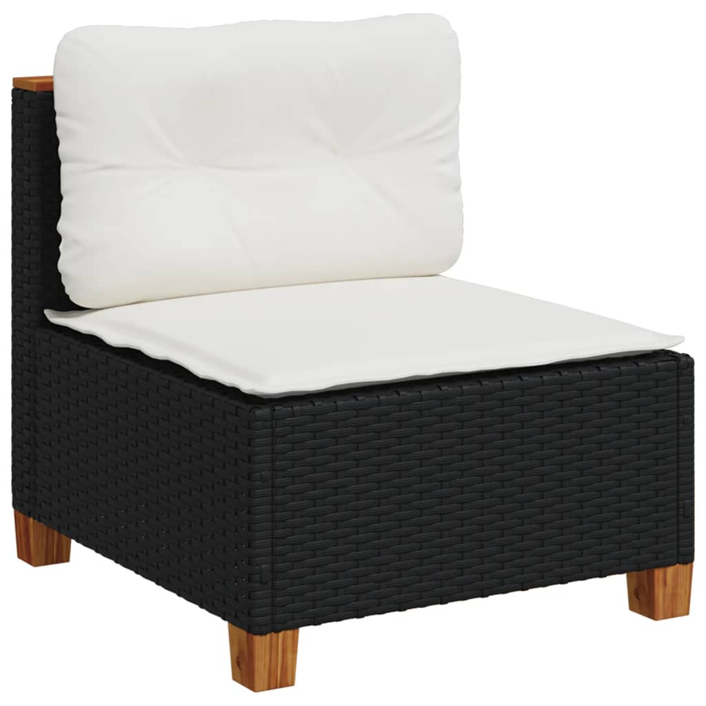 sofasæt til haven 10 dele med hynder polyrattan sort