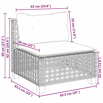 sofasæt til haven 10 dele med hynder polyrattan beige