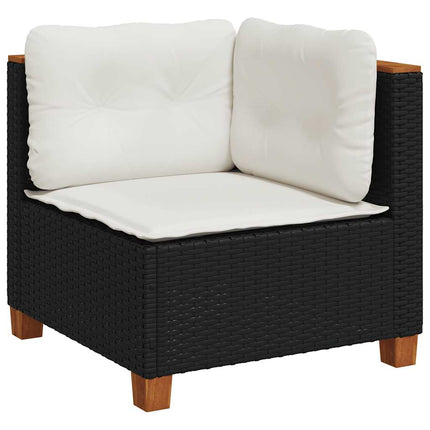 sofasæt til haven 9 dele med hynder polyrattan sort