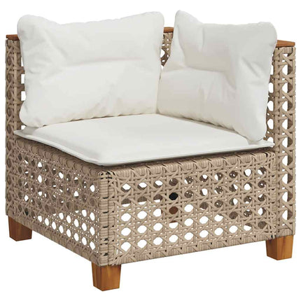 sofasæt til haven 9 dele med hynder polyrattan beige