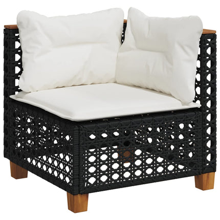 sofasæt til haven 10 dele med hynder polyrattan sort