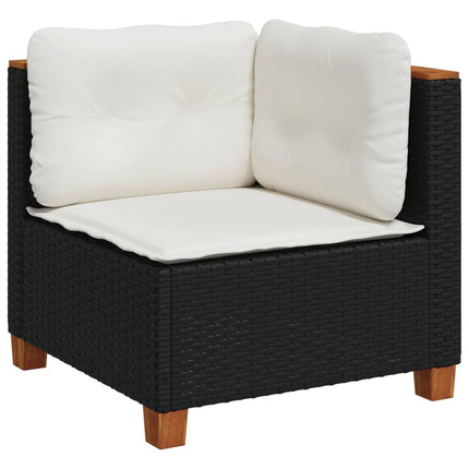 sofasæt til haven 11 dele med hynder polyrattan sort