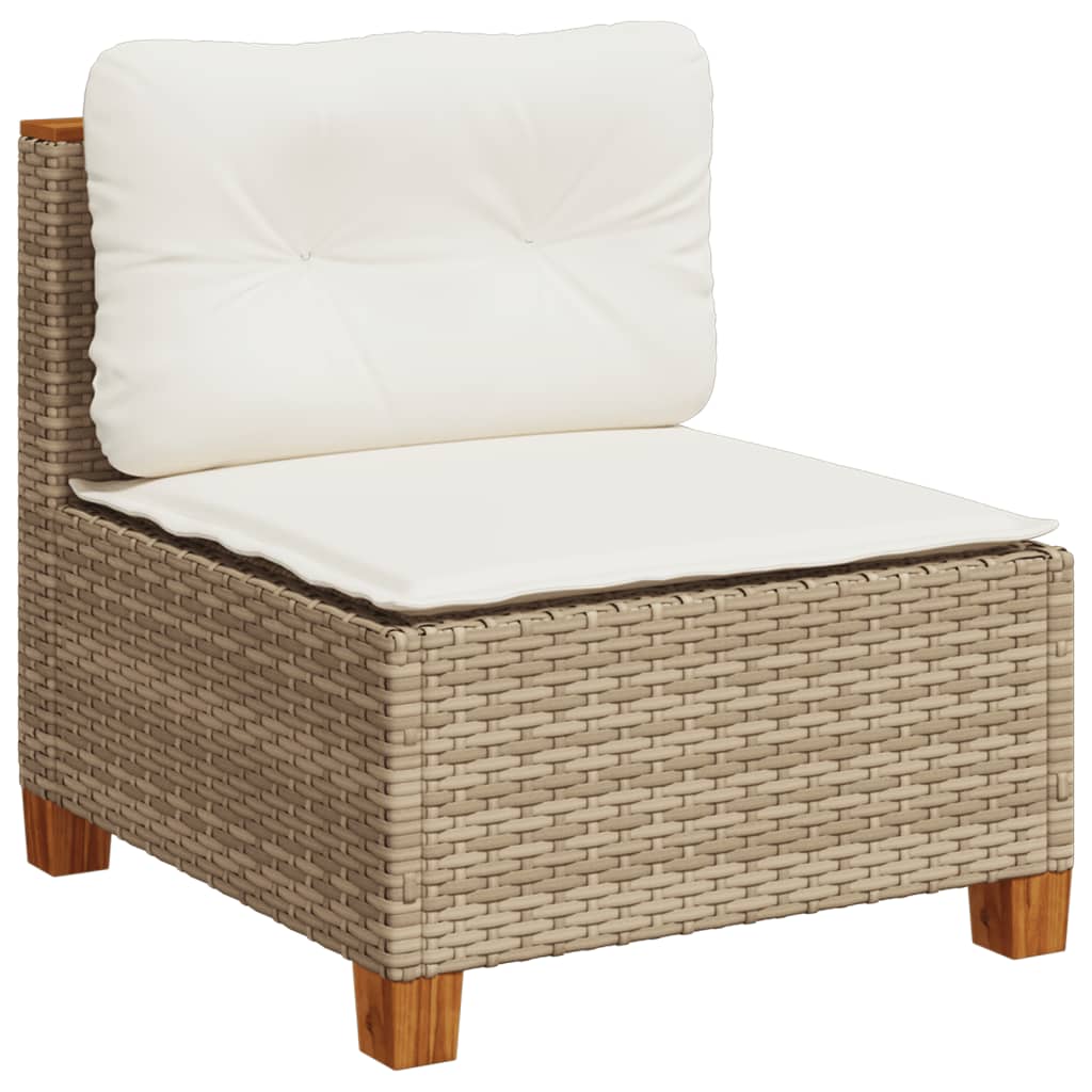 sofasæt til haven 10 dele med hynder polyrattan beige