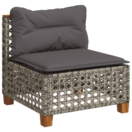 sofasæt til haven 10 dele med hynder polyrattan grå