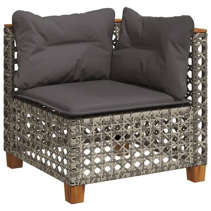 sofasæt til haven 10 dele med hynder polyrattan grå