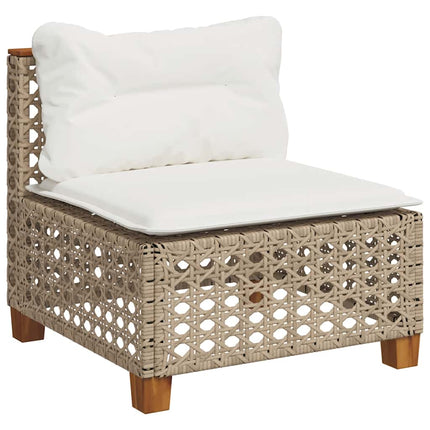 sofasæt til haven 10 dele med hynder polyrattan beige