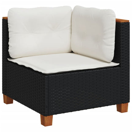 sofasæt til haven 11 dele med hynder polyrattan sort