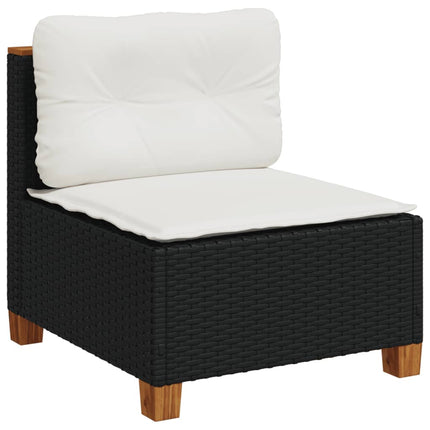 sofasæt til haven 11 dele med hynder polyrattan sort