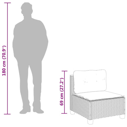 sofasæt til haven 11 dele med hynder polyrattan sort