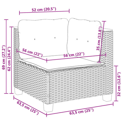 sofasæt til haven 11 dele med hynder polyrattan sort