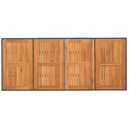 Have Spisebordssæt med pude 7 pcs Sort polyrattan