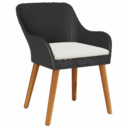 Have Spisebordssæt med pude 3 pcs Sort polyrattan
