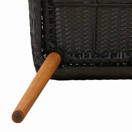 Have Spisebordssæt med pude 7 pcs Sort polyrattan