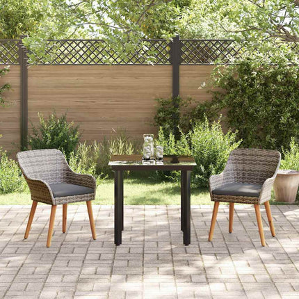 Have Spisebordssæt 3 stk. Grå polyrattan