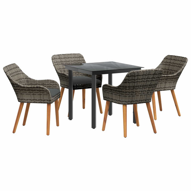Have Spisebordssæt 5 stk. Grå polyrattan