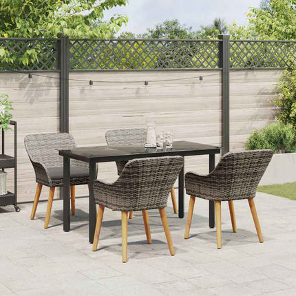 Have Spisebordssæt 5 stk. Grå polyrattan