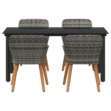 Have Spisebordssæt med pude 5 pcs Grå polyrattan