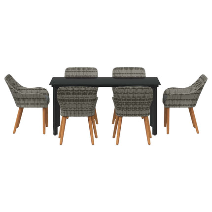 Have Spisebordssæt 7 stk. Grå polyrattan