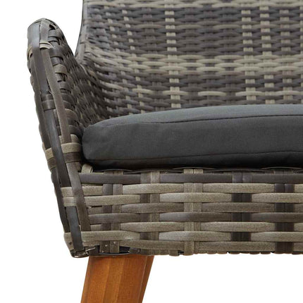 Have Spisebordssæt 9 stk. Grå polyrattan