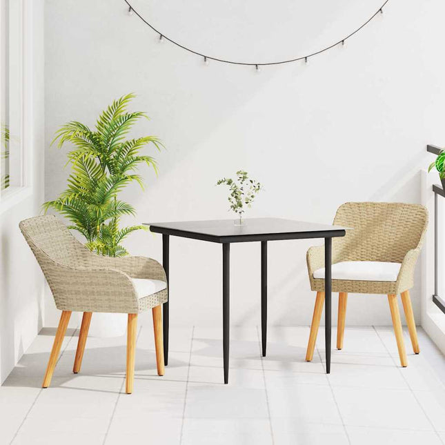 Have Spisebordssæt 3 stk. Beige polyrattan