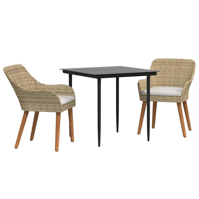 Have Spisebordssæt 3 stk. Beige polyrattan