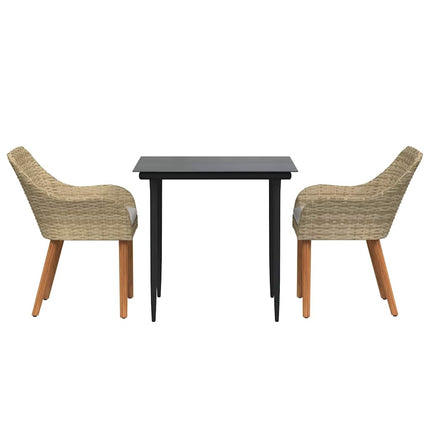 Have Spisebordssæt med pude 3 pcs Beige polyrattan