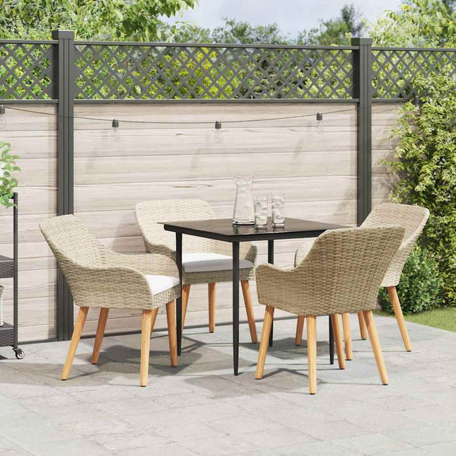 Have Spisebordssæt 5 stk. Beige polyrattan