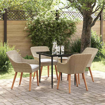 Have Spisebordssæt 5 stk. Beige polyrattan