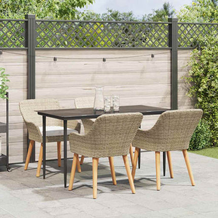 Have Spisebordssæt med pude 5 pcs Beige polyrattan