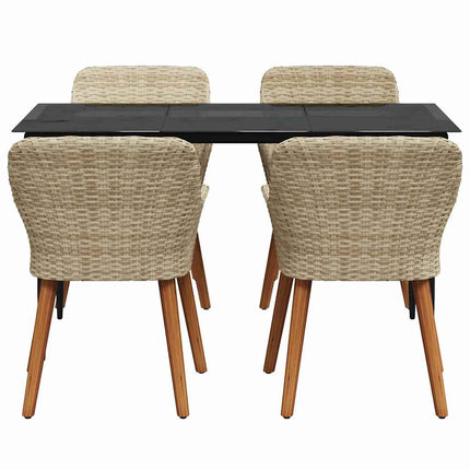 Have Spisebordssæt med pude 5 pcs Beige polyrattan