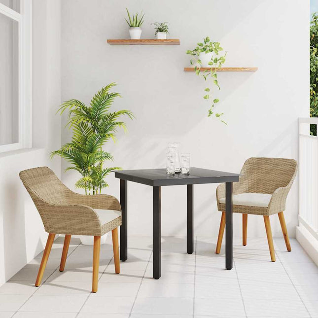 Have Spisebordssæt 3 stk. Beige polyrattan