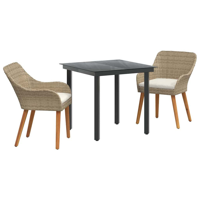 Have Spisebordssæt 3 stk. Beige polyrattan