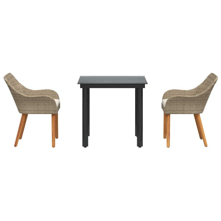 Have Spisebordssæt 3 stk. Beige polyrattan