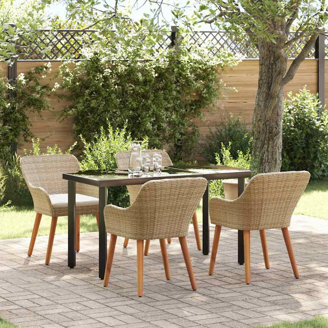 Have Spisebordssæt 5 stk. Beige polyrattan