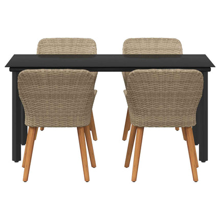 Have Spisebordssæt med pude 5 pcs Beige polyrattan