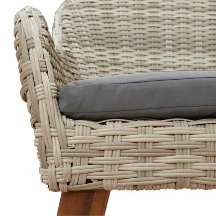 Have Spisebordssæt med pude 3 pcs Lysegrå polyrattan