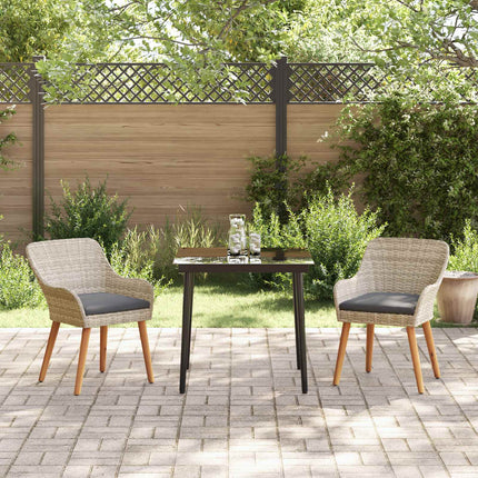 Have Spisebordssæt med pude 3 pcs Lysegrå polyrattan