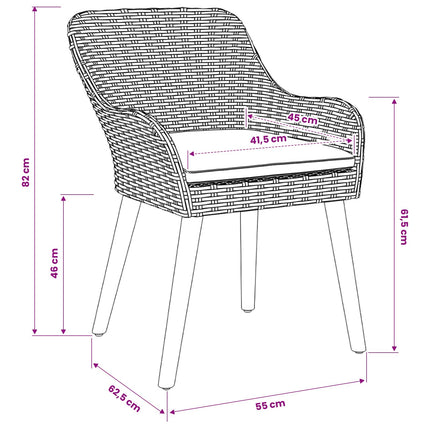 Have Spisebordssæt med pude 7 pcs Lysegrå polyrattan