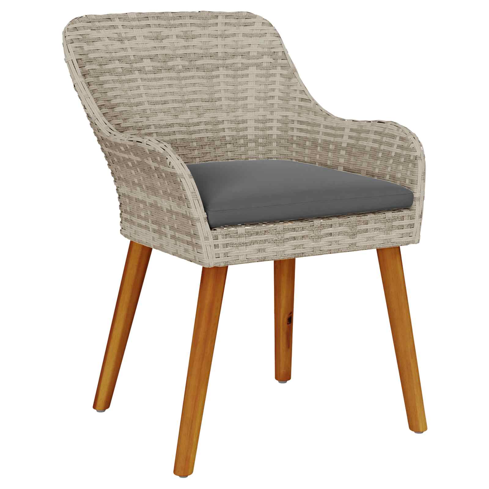 Have Spisebordssæt med pude 5 pcs Lysegrå polyrattan