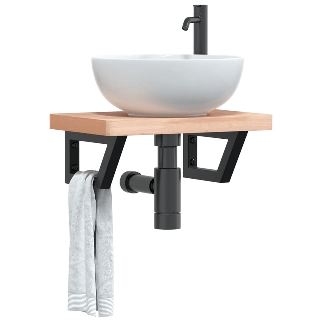 hyldebeslag til håndvask 2 stk. trapez stål sort