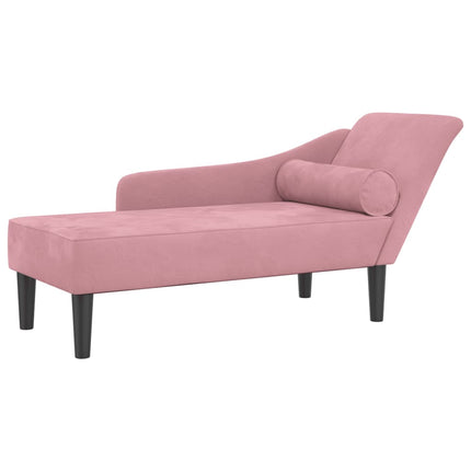 chaiselong med hynder fløjl pink