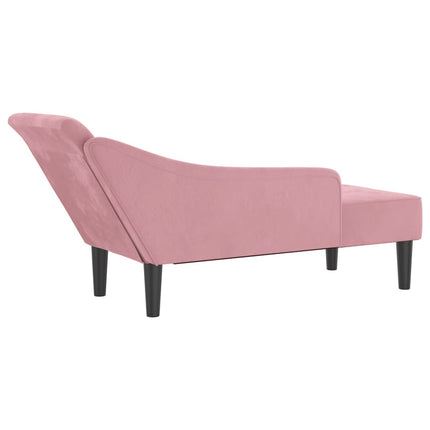 chaiselong med hynder fløjl pink