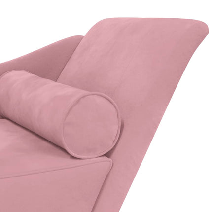 chaiselong med hynder fløjl pink